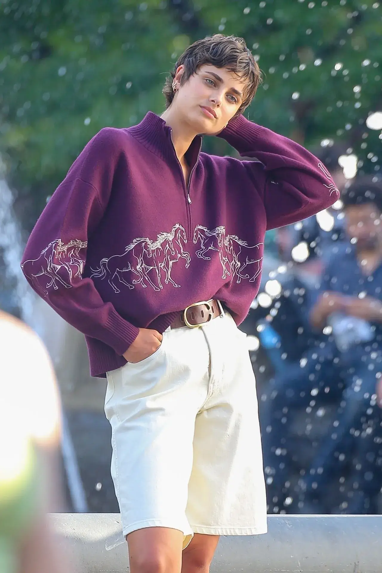 TAYLOR HILL SHOOTING A VIDEO IN WASHINGTON SQUARE PARK IN NEW YORK CITY